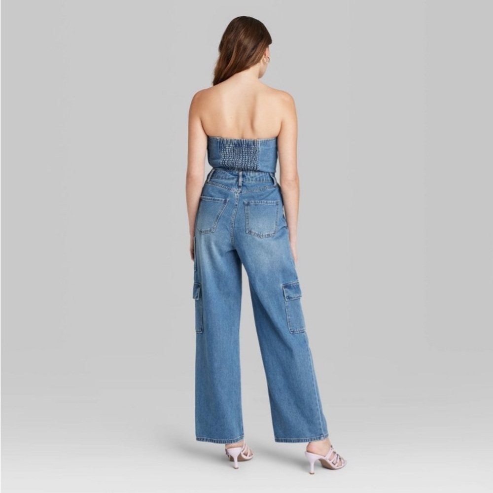 Women's Tube Cargo Denim Jumpsuit - Wild
Fable™ Medium Wash new - Picture 3 of 8